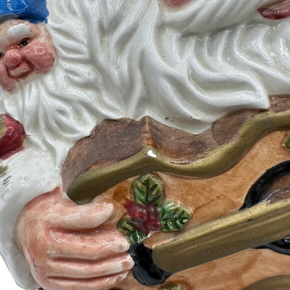 Vintage 1996 Fitz & Floyd Forest Festival Santa Claus Cookie Jar 10" Omnibus - Picture 9 of 10